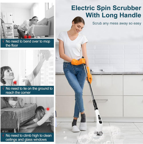 Transform Your Cleaning Routine with the Ultimate Electric Spin Scrubber - 7 in 1 Cordless Power Brush for Effortless Bathroom, Kitchen, and Floor Cleaning!